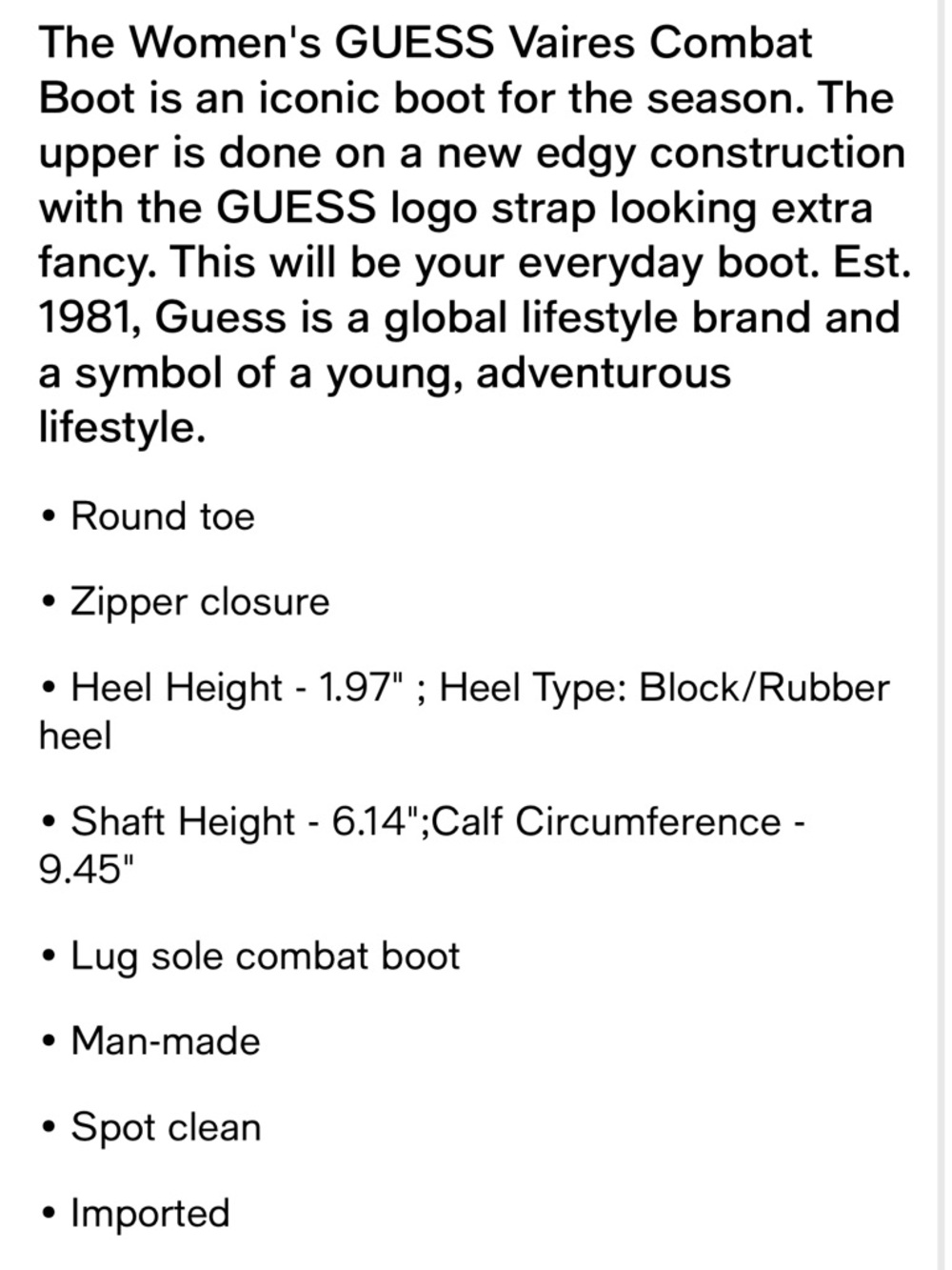 GUESS Cream Combat Boot with Black Lug Sole and Gold Logo Cuff - Picture 10 of 10